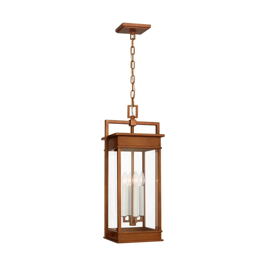 Cupertino Four Light Outdoor Pendant in Natural Copper