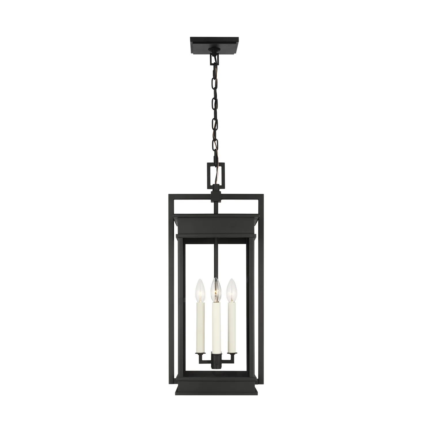 Cupertino Four Light Outdoor Pendant in Textured Black