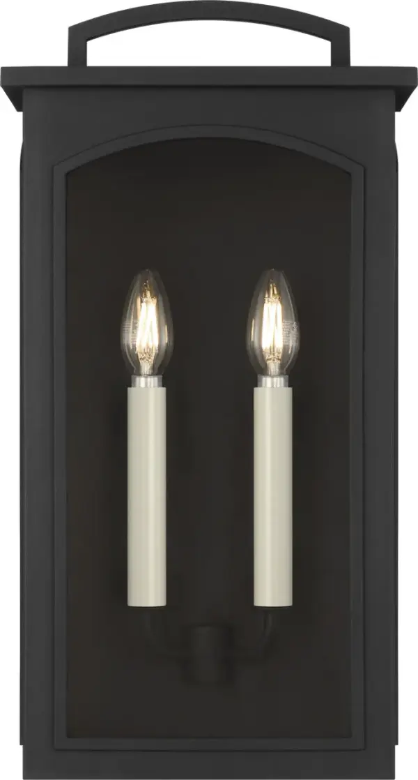 The Modesto 19" Wall Lantern combines barrel-vault-inspired design with StoneStrong construction for lasting outdoor sophistication. Arched openings and cream candle covers create timeless warmth, perfect for entryways and patios.