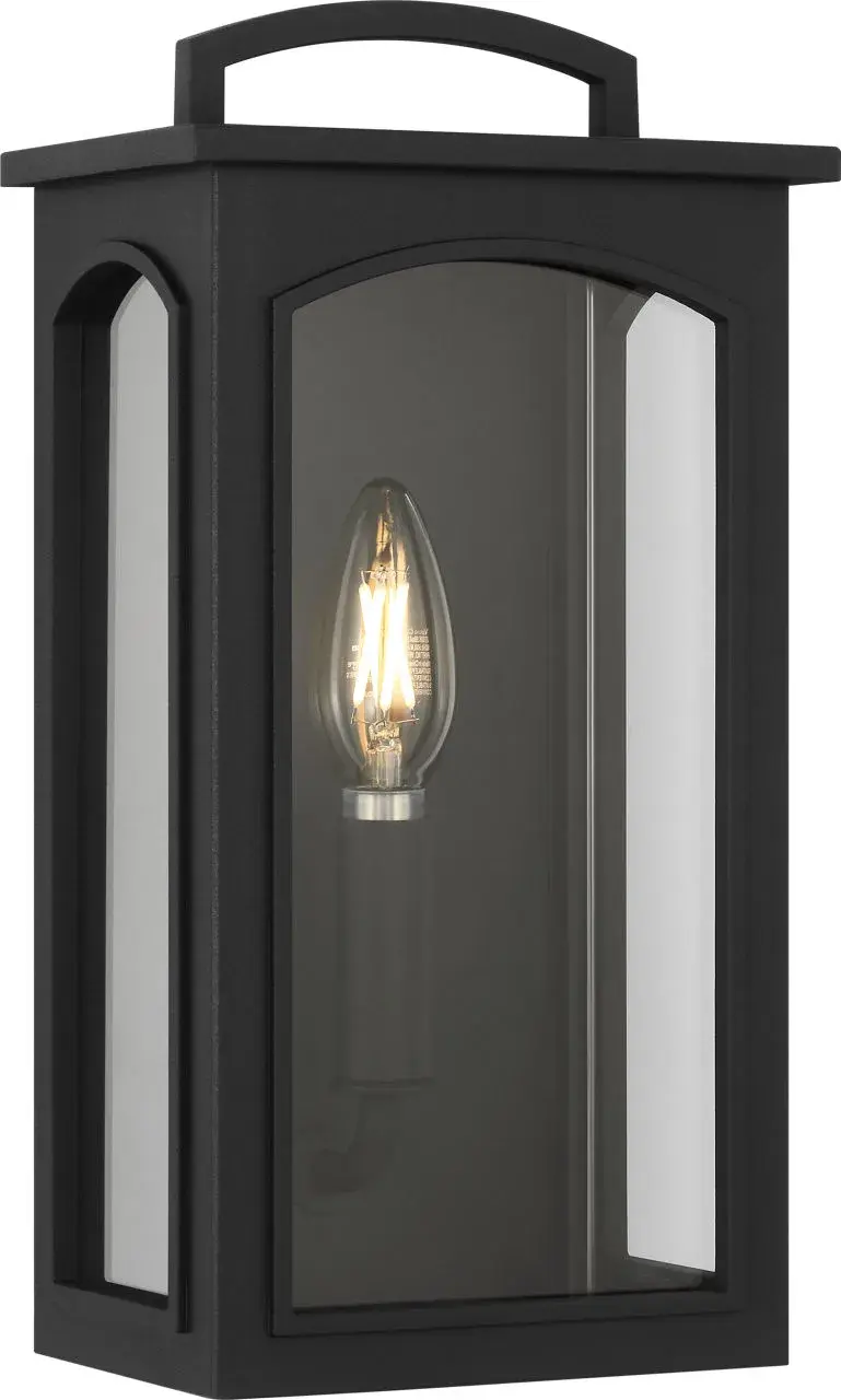 Modesto 12" Wall Lantern in Textured Black - Image 1