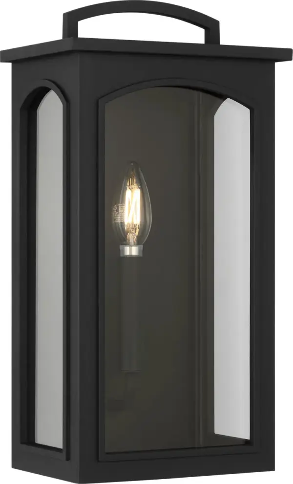Modesto 15" Wall Lantern in Textured Black - Image 1