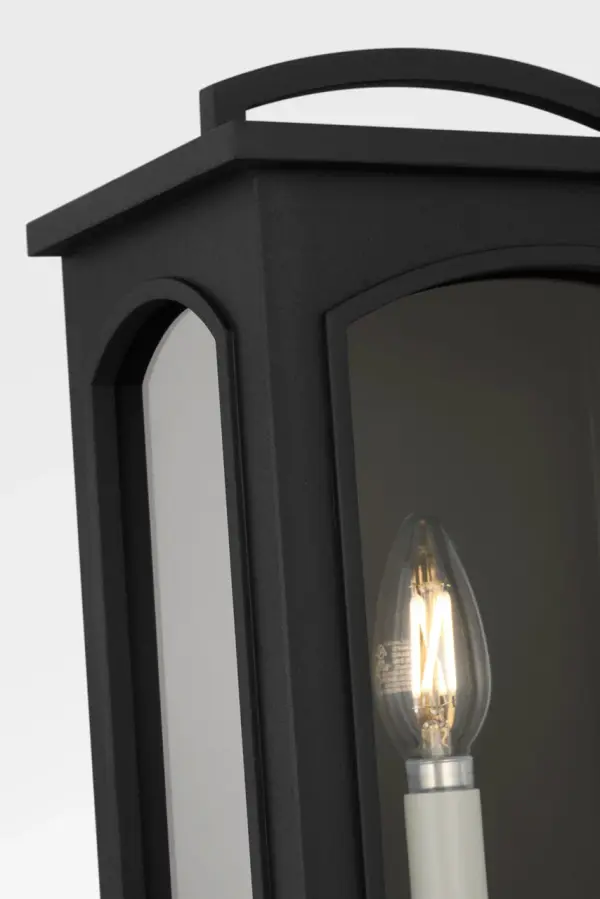 Modesto 15" Wall Lantern in Textured Black - Image 9