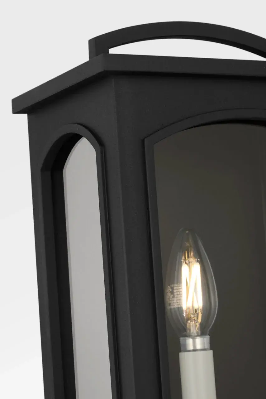 Modesto 15" Wall Lantern in Textured Black - Image 9