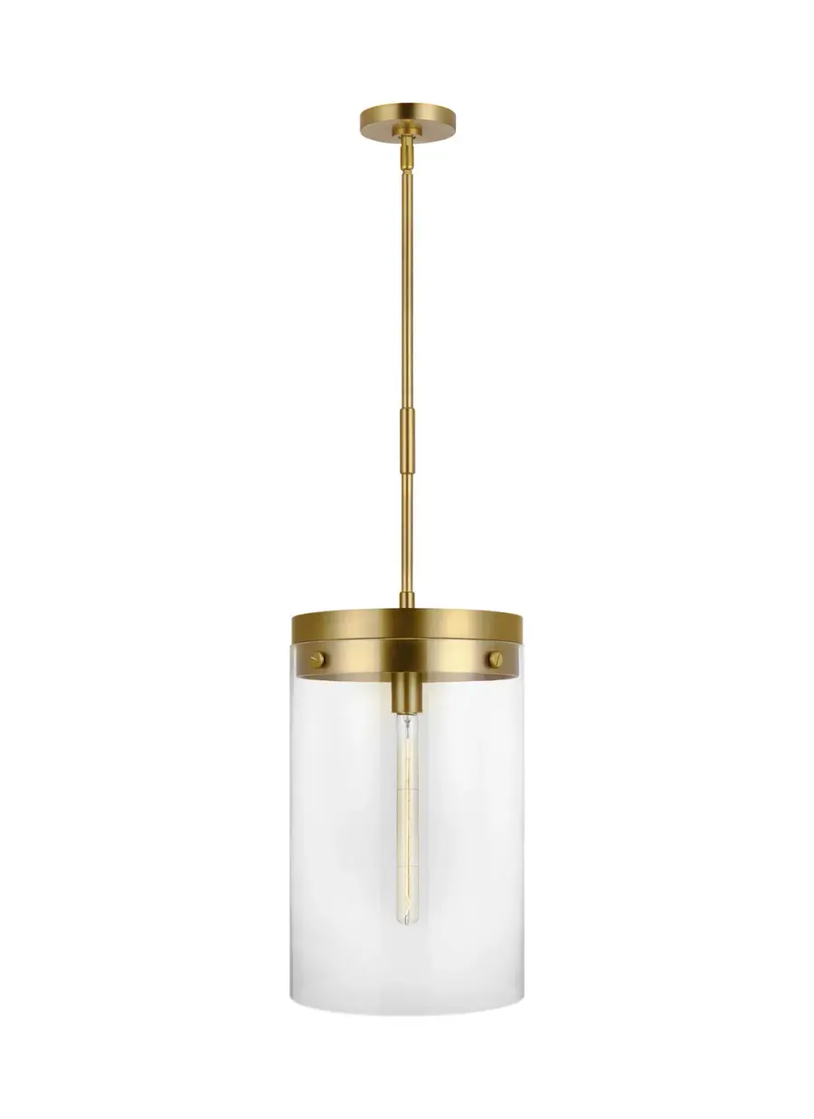 Garrett One Light Pendant in Burnished Brass