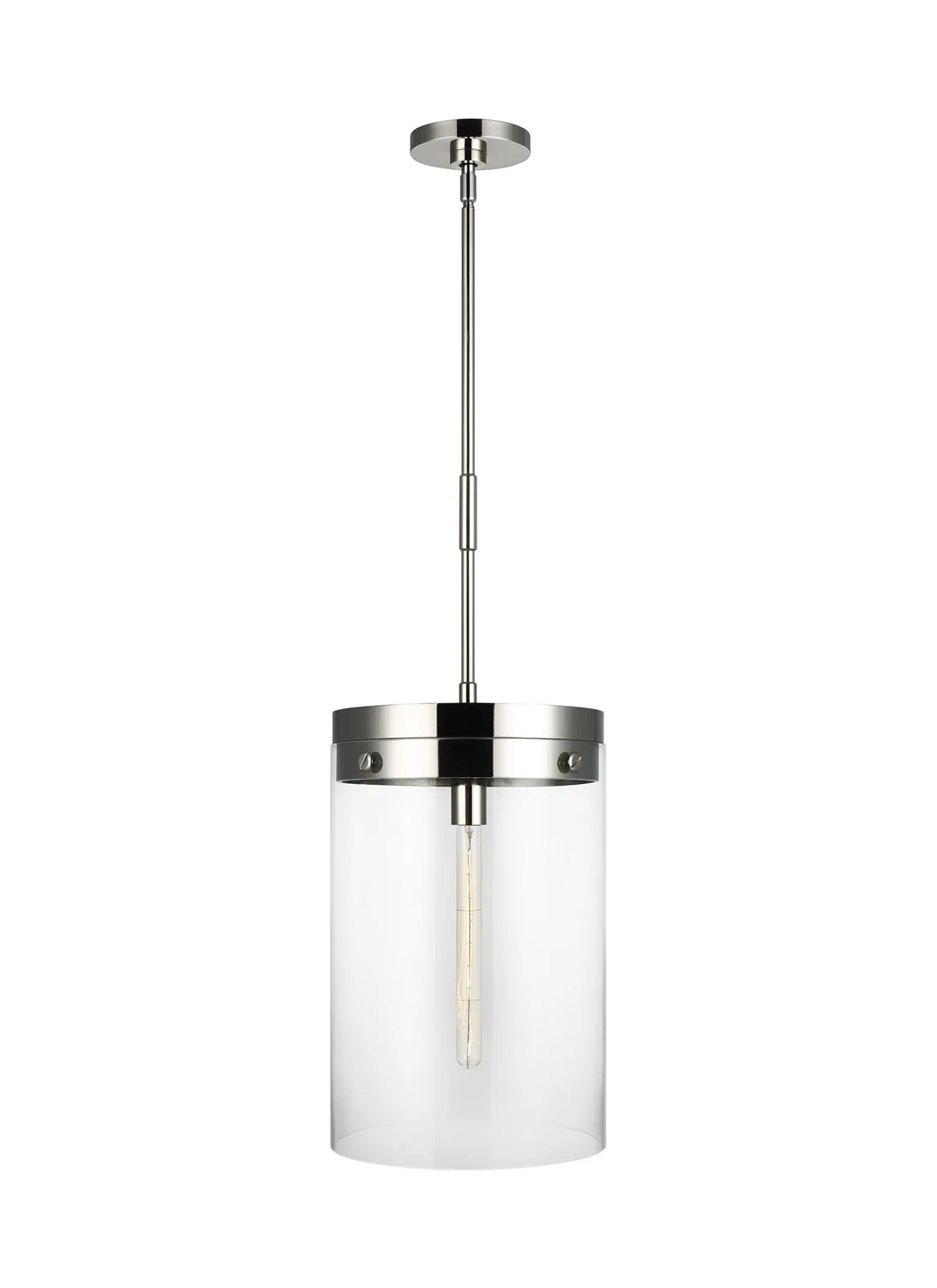 Garrett One Light Pendant in Polished Nickel