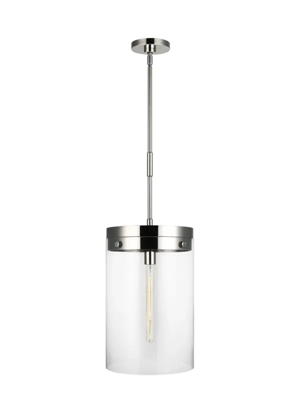 Garrett One Light Pendant in Polished Nickel