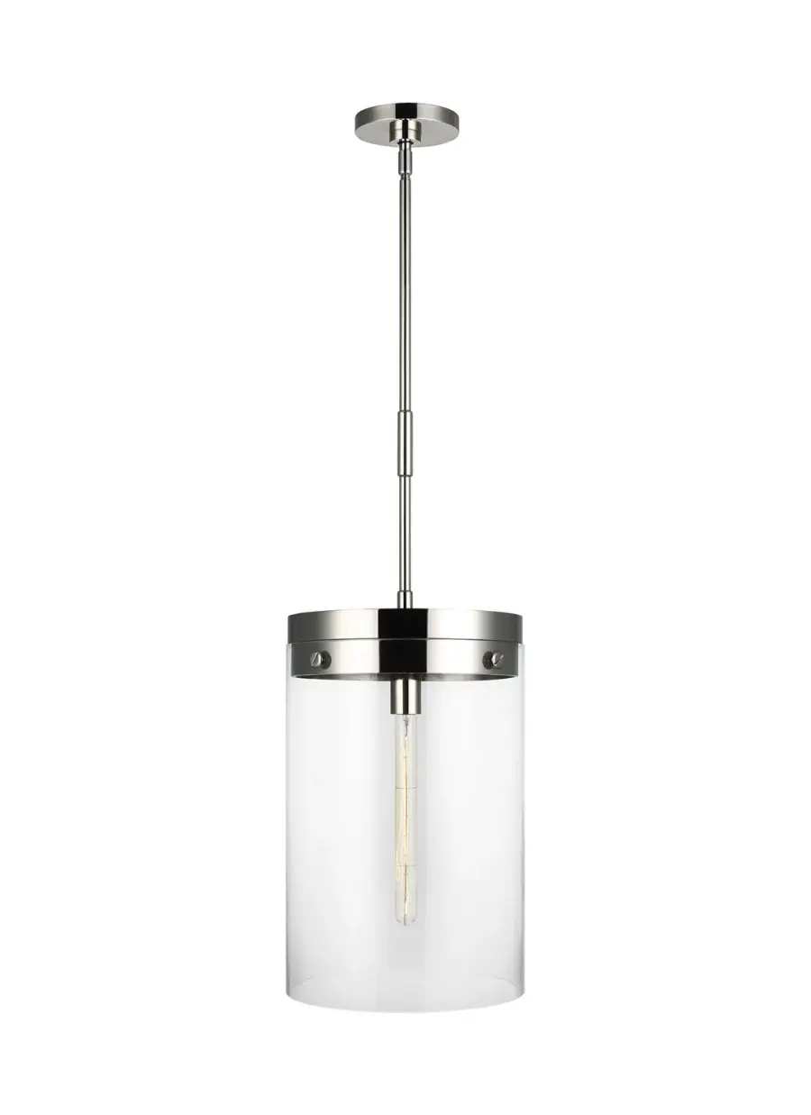 Garrett One Light Pendant in Polished Nickel