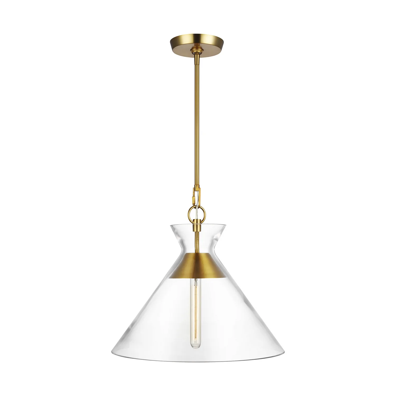 Atlantic One Light Pendant in Burnished Brass