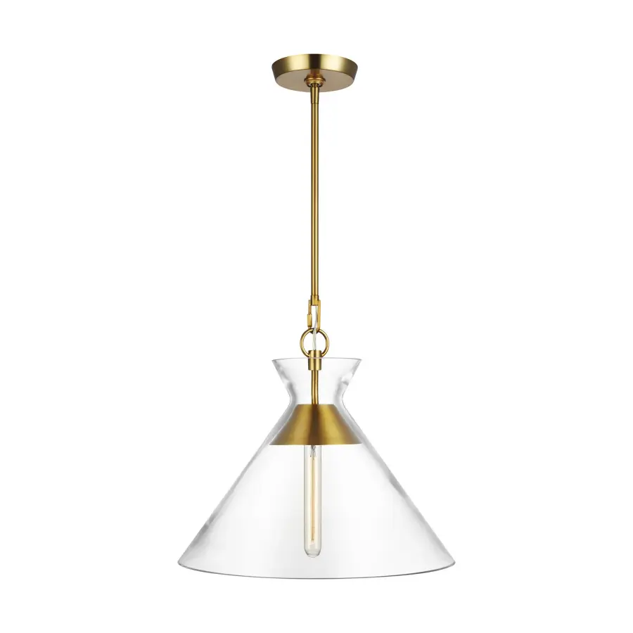 Atlantic One Light Pendant in Burnished Brass