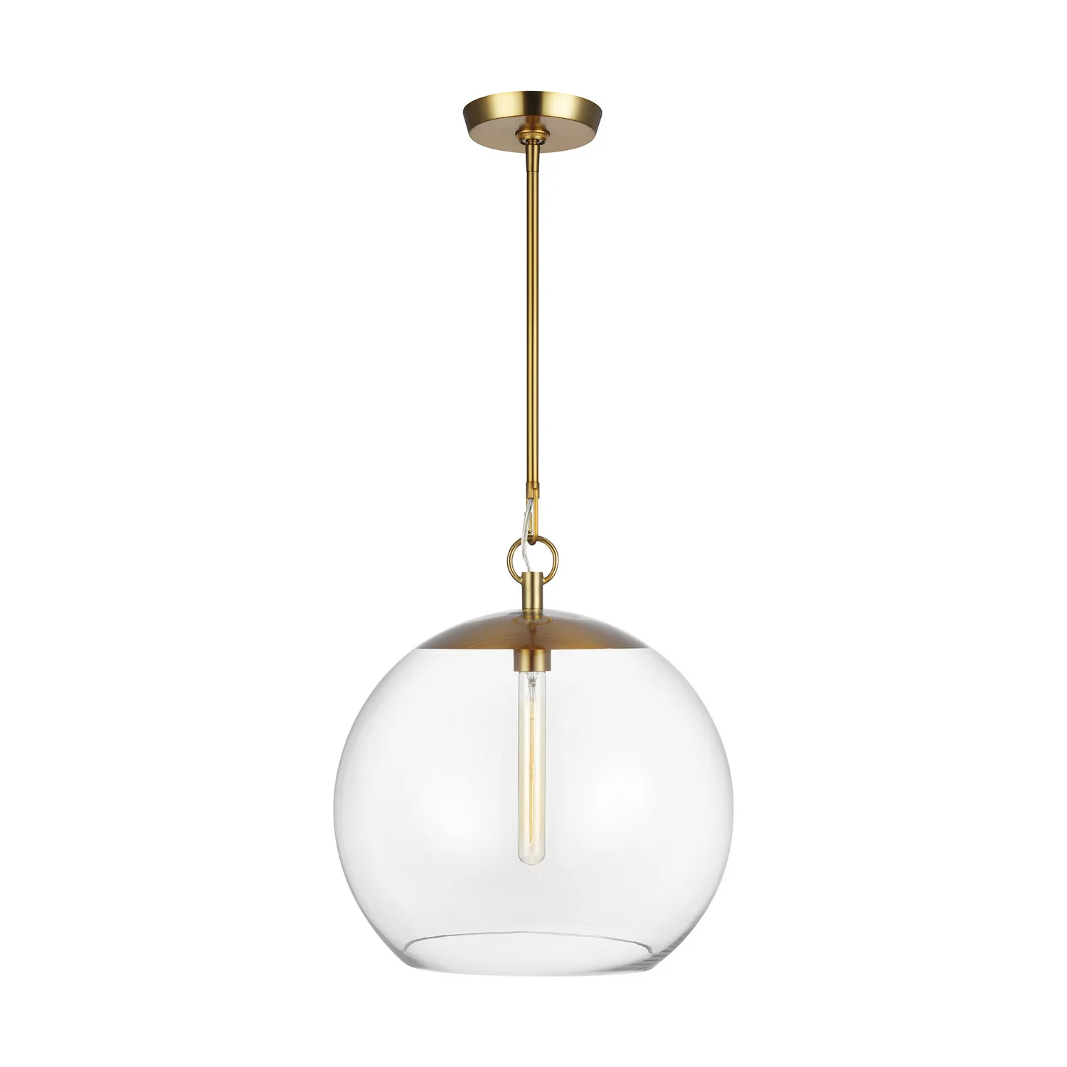 Atlantic One Light Pendant in Burnished Brass