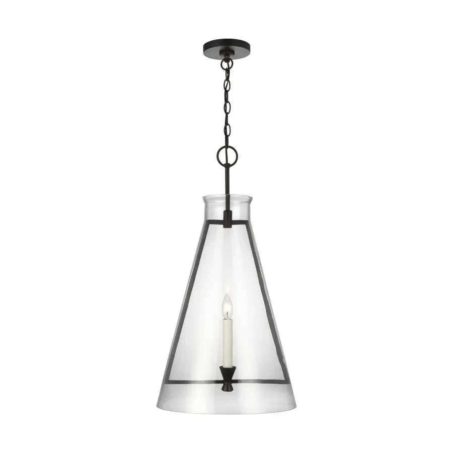 Keystone One Light Pendant in Aged Iron