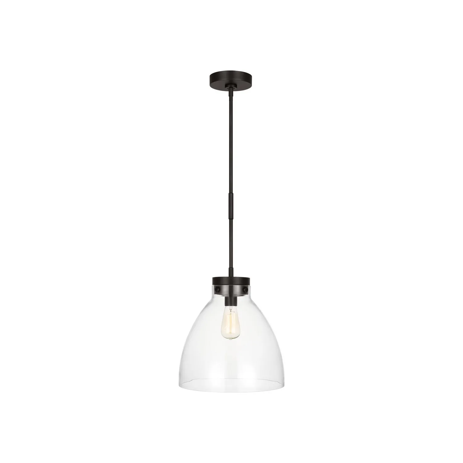 Garrett One Light Pendant in Aged Iron
