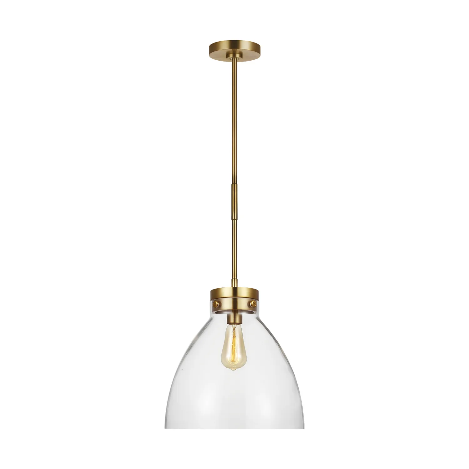 Garrett One Light Pendant in Burnished Brass