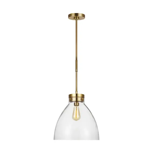 Garrett One Light Pendant in Burnished Brass