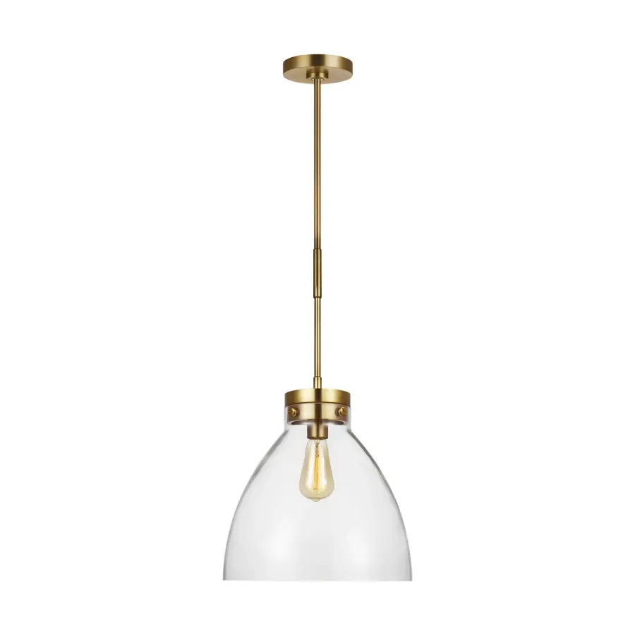 Garrett One Light Pendant in Burnished Brass