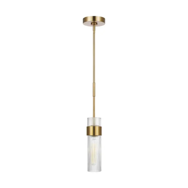 Geneva One Light Pendant in Burnished Brass