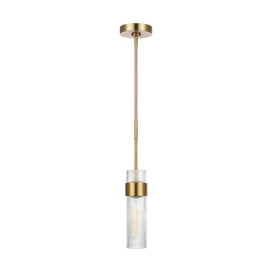 Geneva One Light Pendant in Burnished Brass
