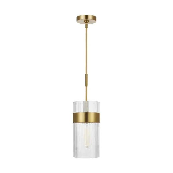 Geneva One Light Pendant in Burnished Brass