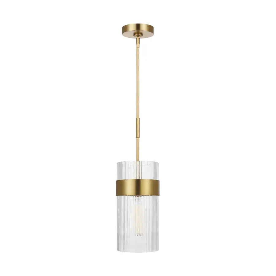 Geneva One Light Pendant in Burnished Brass