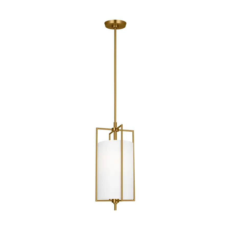 Perno One Light Pendant in Burnished Brass