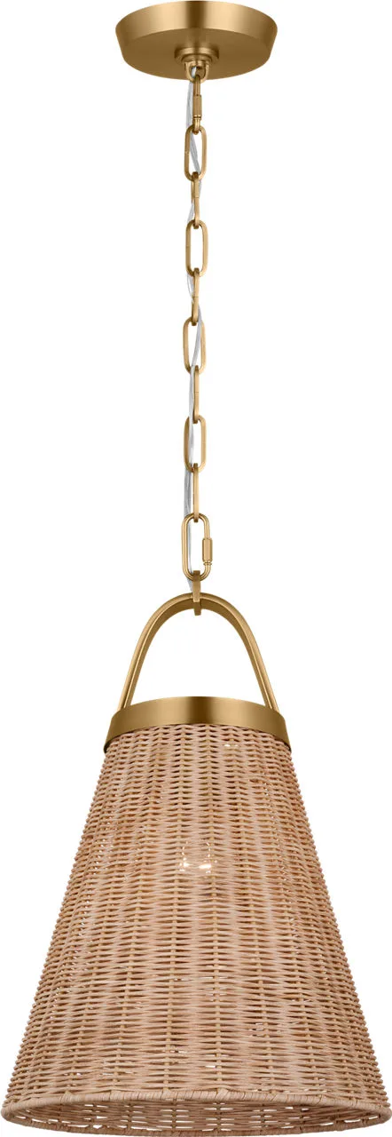 Whitby One Light Pendant in Burnished Brass