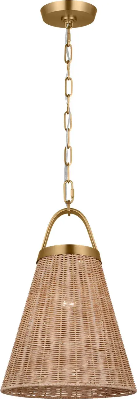 Whitby One Light Pendant in Burnished Brass - Image 1