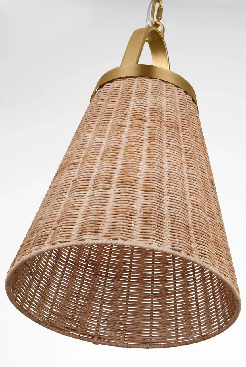 Whitby One Light Pendant in Burnished Brass - Image 6
