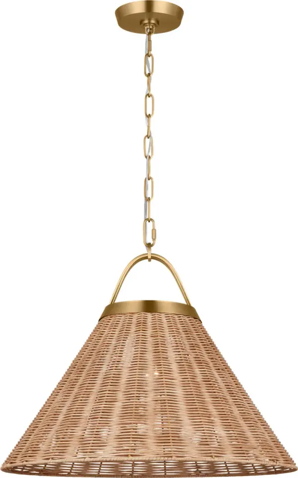 Whitby One Light Pendant in Burnished Brass - Image 1