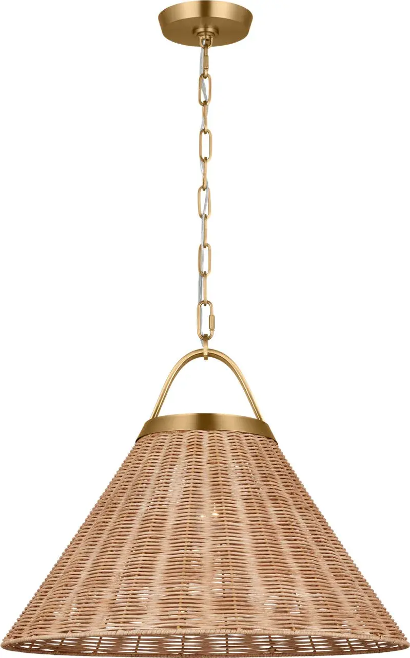 Whitby One Light Pendant in Burnished Brass - Image 1