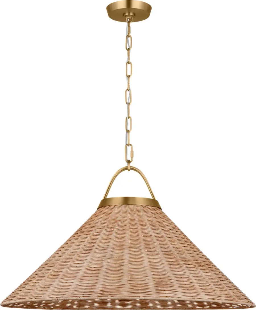 Whitby One Light Pendant in Burnished Brass - Image 1