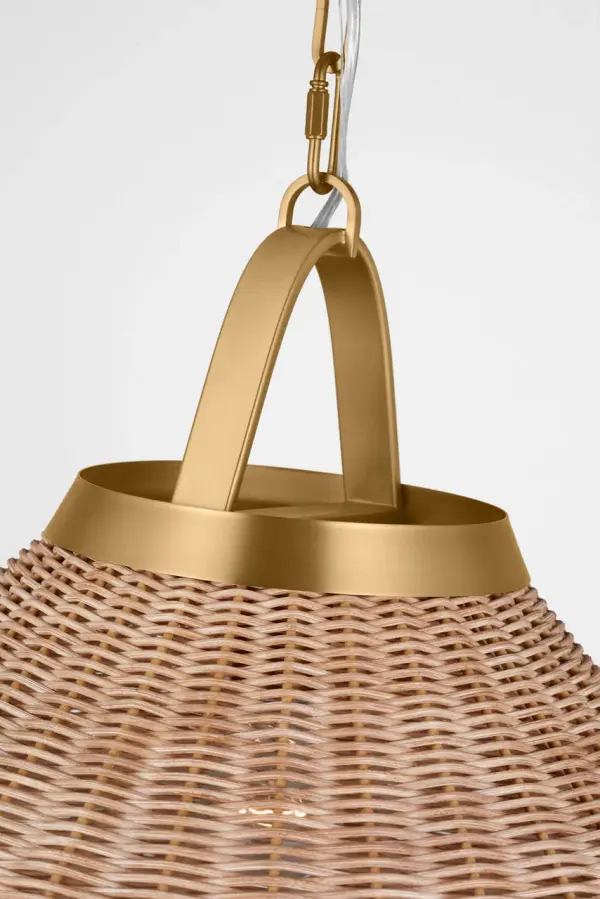 Whitby One Light Pendant in Burnished Brass - Image 4