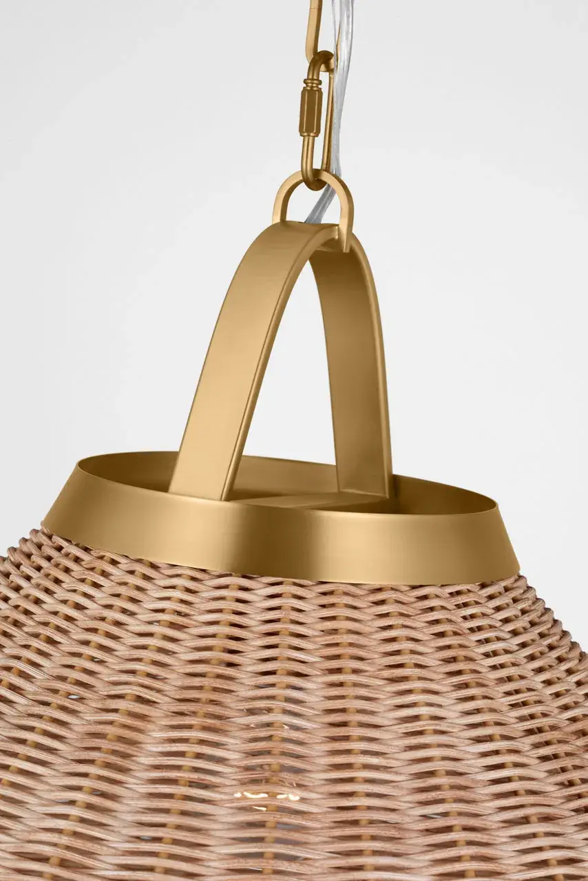 Whitby One Light Pendant in Burnished Brass - Image 4