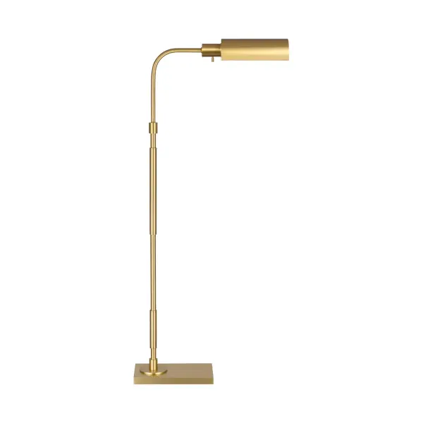 Kenyon One Light Task Floor Lamp in Burnished Brass
