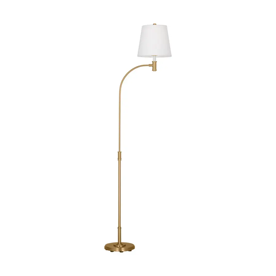 Belmont One Light Floor Lamp in Burnished Brass