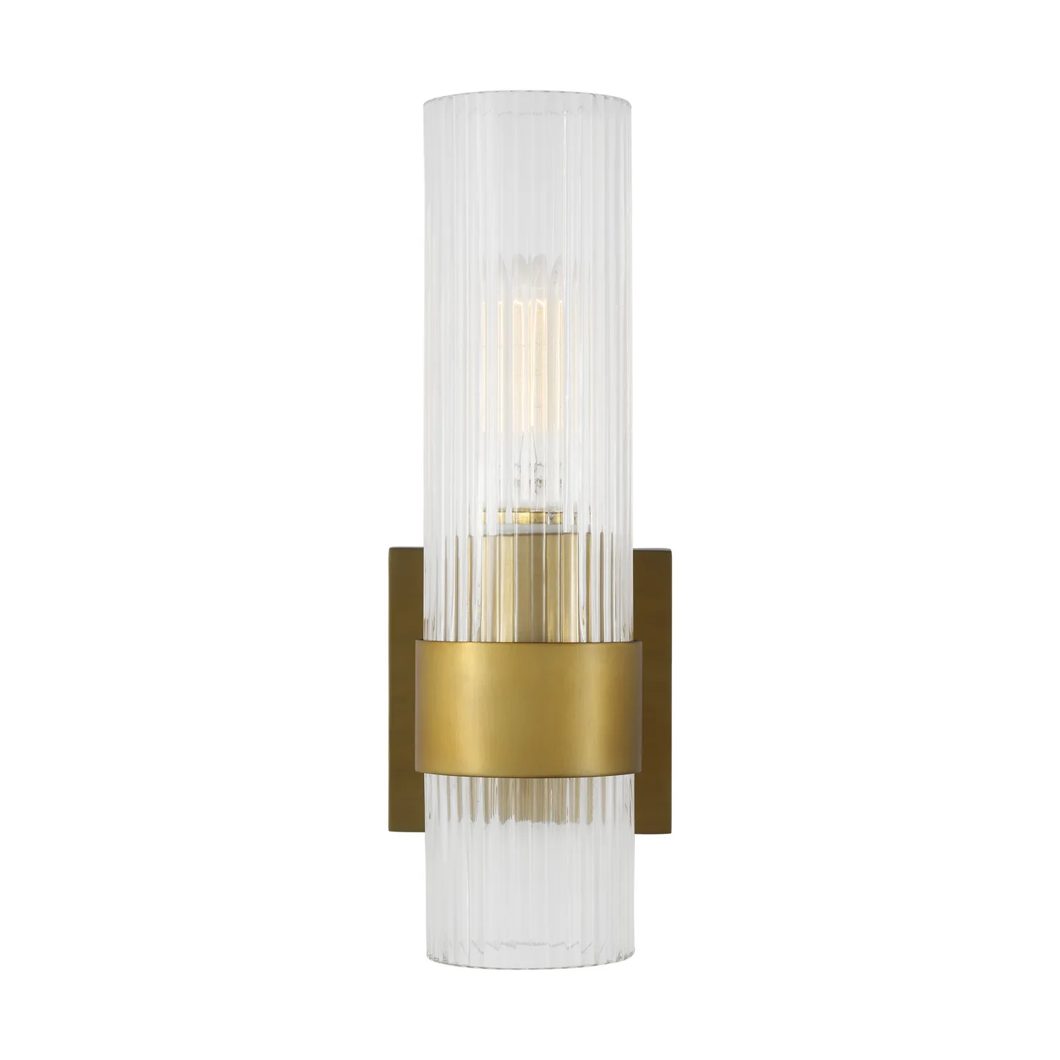 Geneva One Light Wall Sconce in Burnished Brass