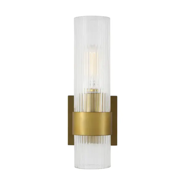 Geneva One Light Wall Sconce in Burnished Brass