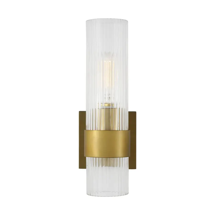 Geneva One Light Wall Sconce in Burnished Brass