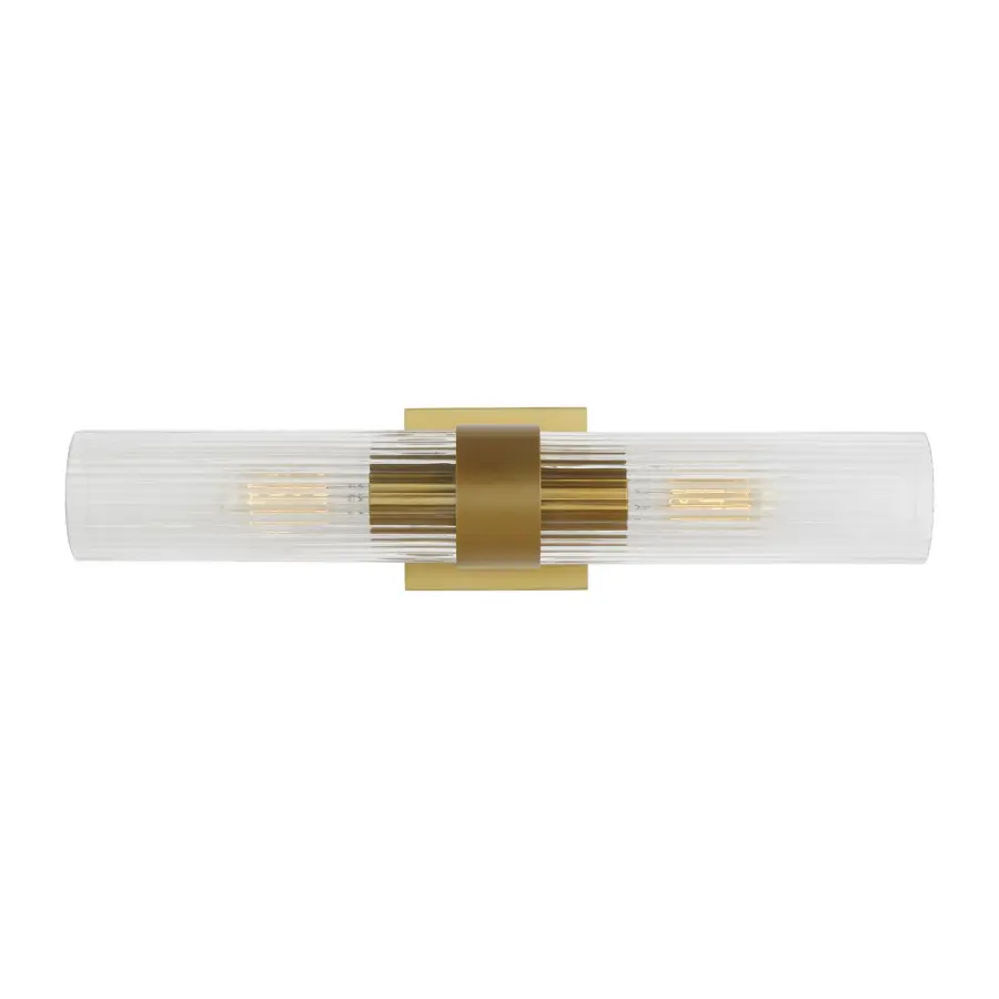 Geneva Two Light Wall Sconce in Burnished Brass
