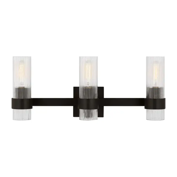 Geneva Three Light Bath Vanity in Aged Iron