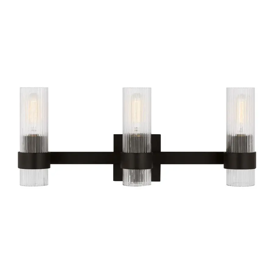 Geneva Three Light Bath Vanity in Aged Iron