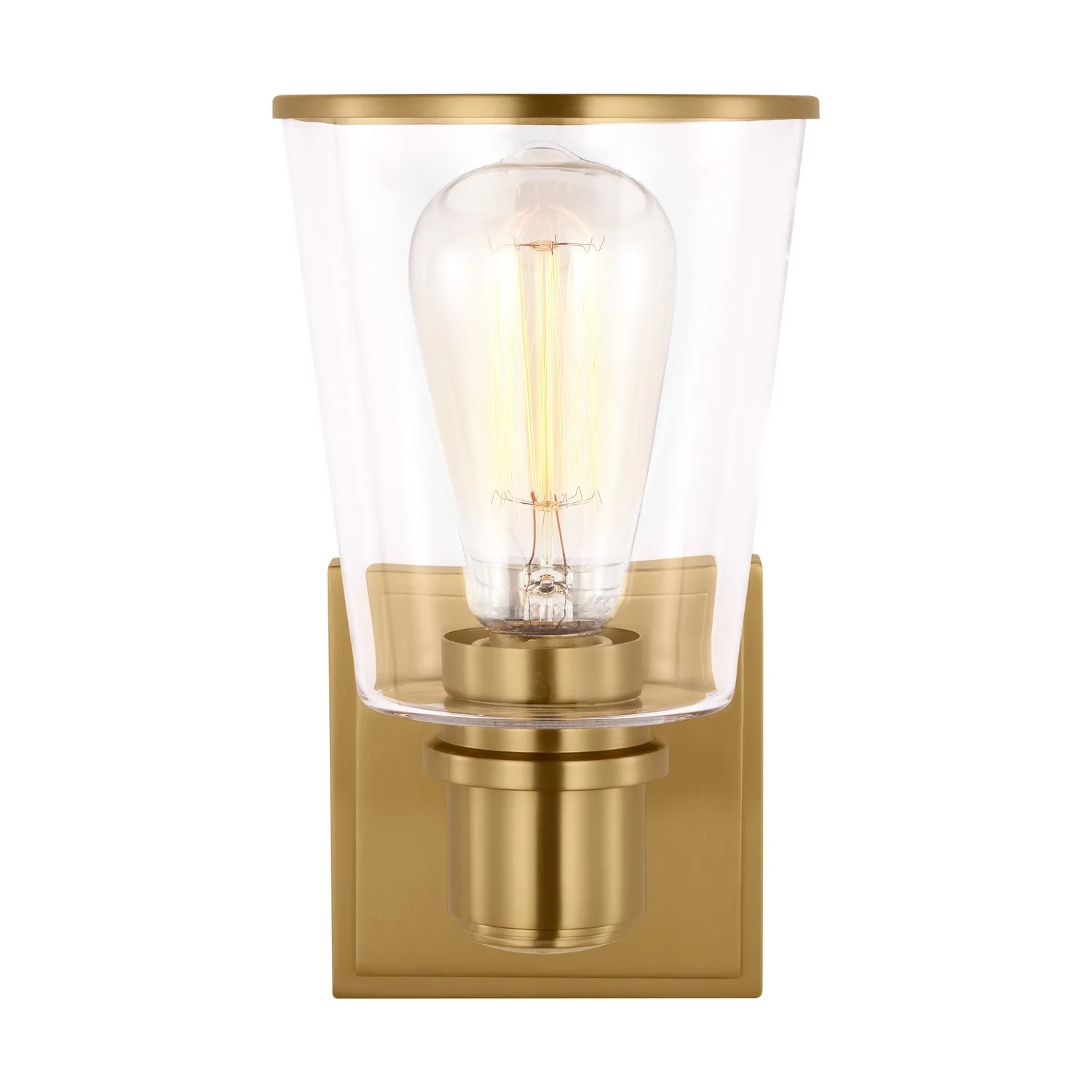 Alessa One Light Bath Vanity in Burnished Brass