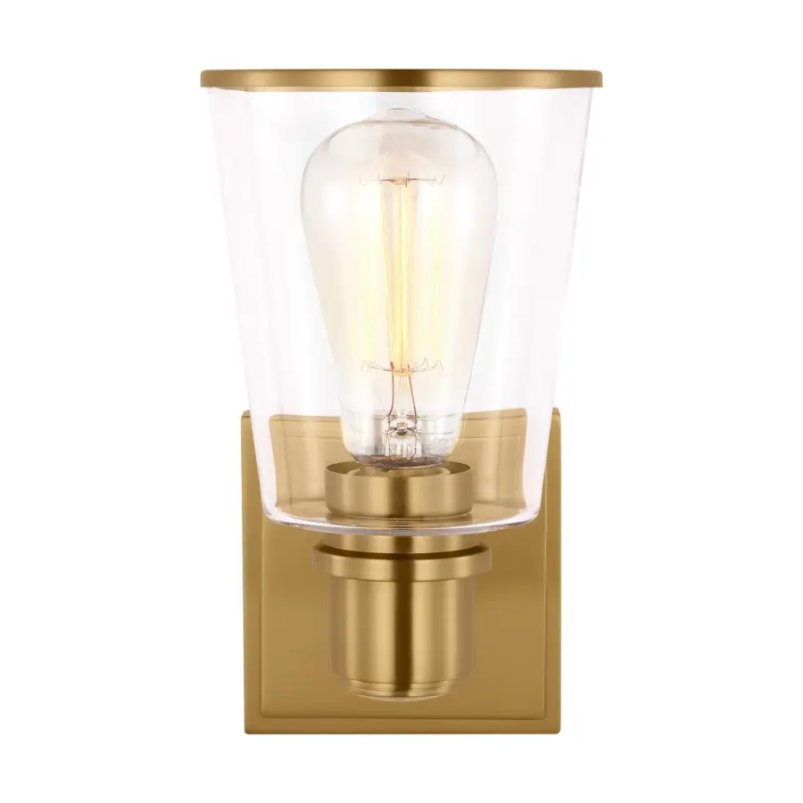 Alessa One Light Bath Vanity in Burnished Brass
