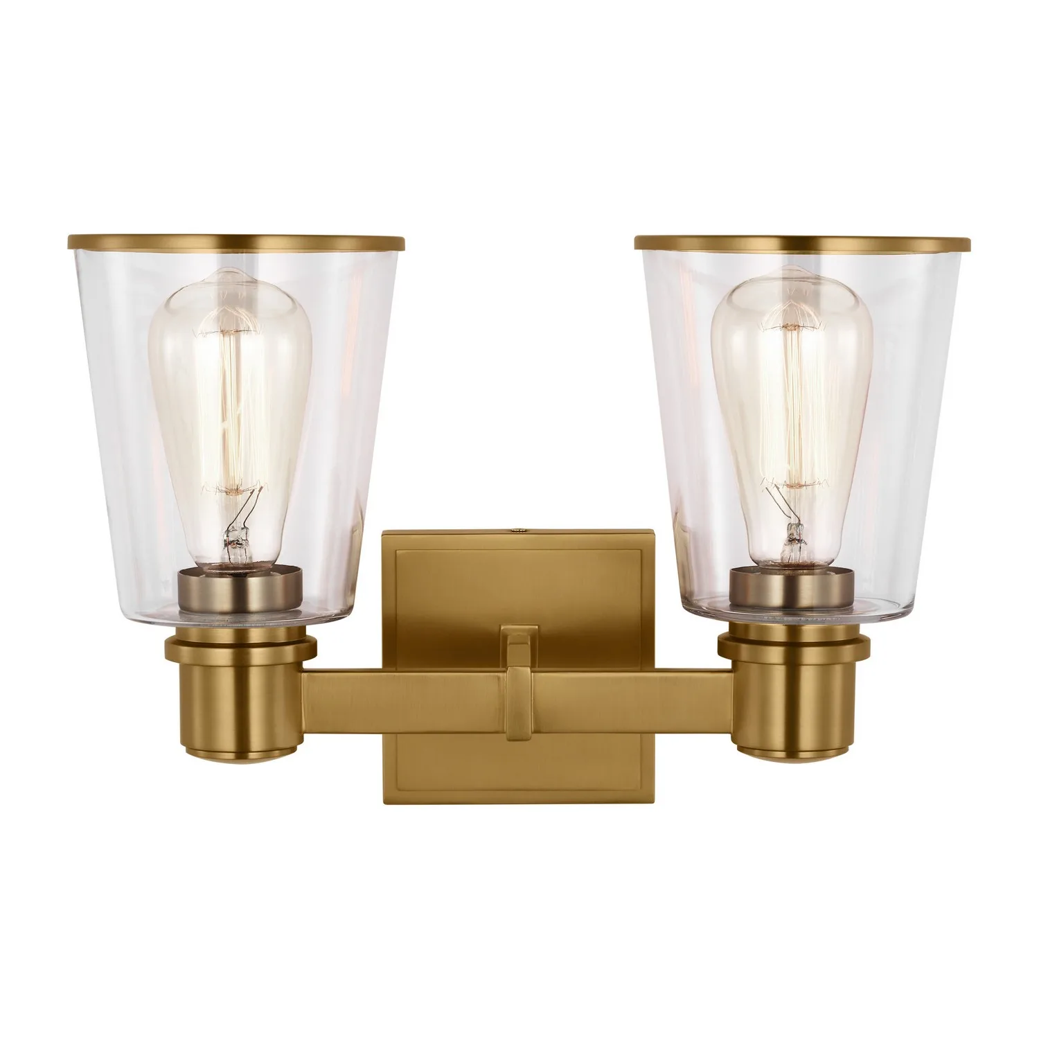 Alessa Two Light Bath Vanity in Burnished Brass