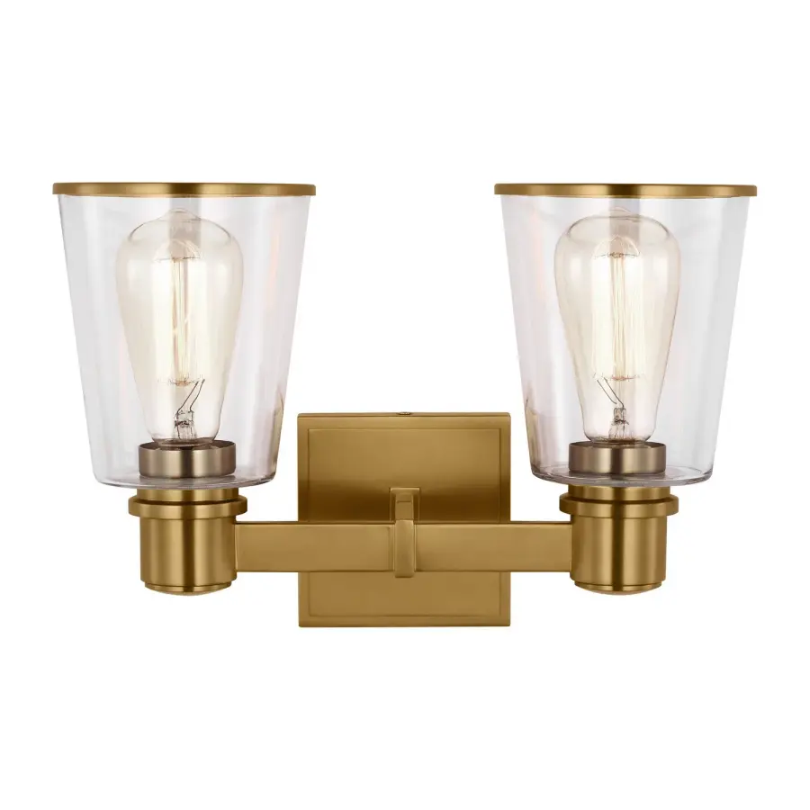 Alessa Two Light Bath Vanity in Burnished Brass