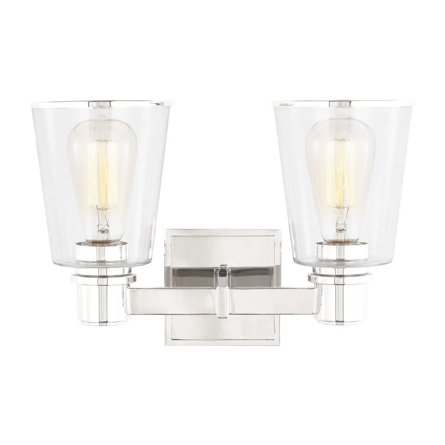 Alessa Two Light Bath Vanity in Polished Nickel