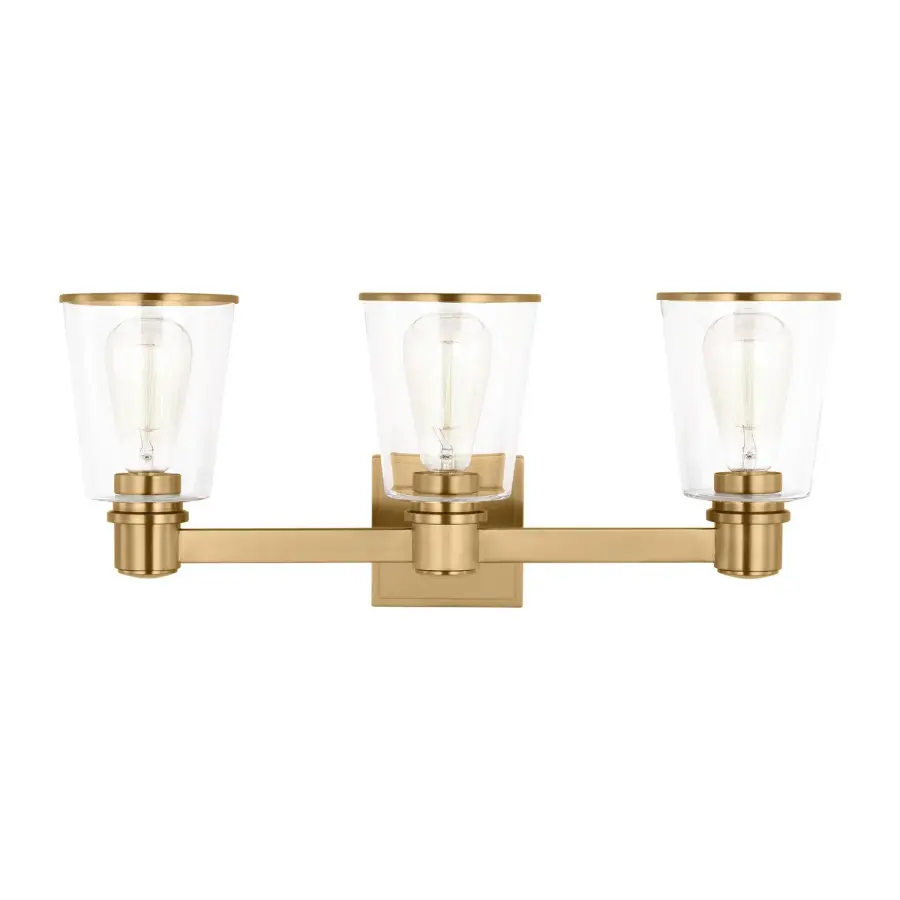 Alessa Three Light Bath Vanity in Burnished Brass