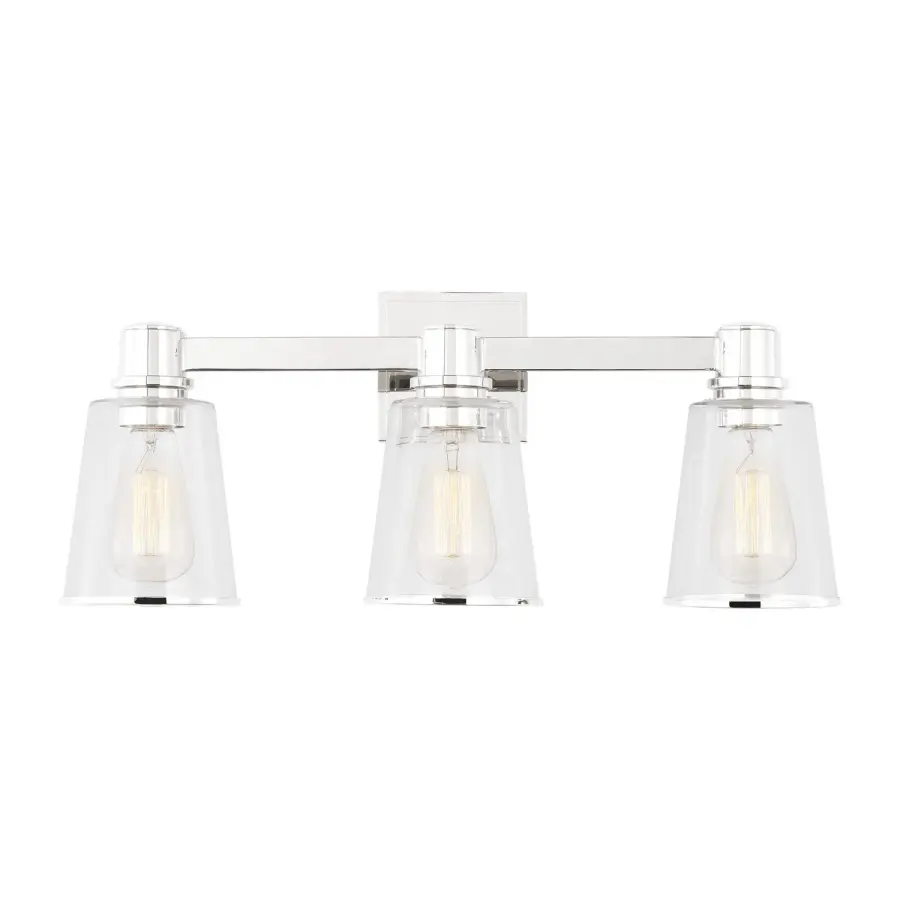 Alessa Three Light Bath Vanity in Polished Nickel