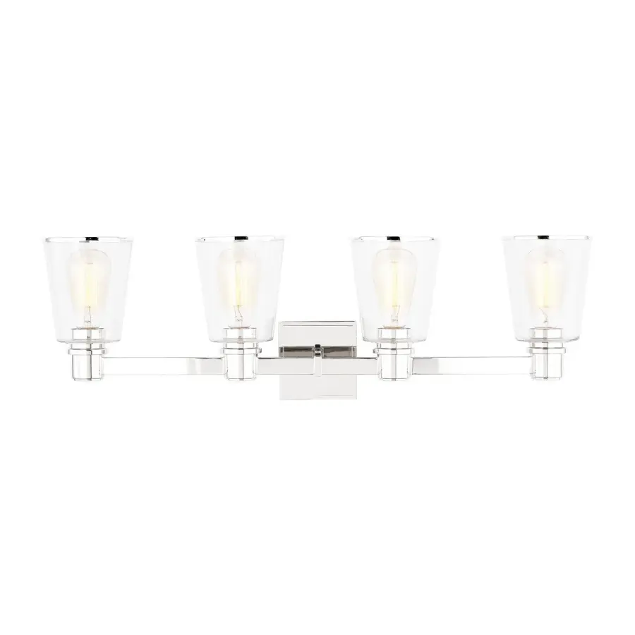 Alessa Four Light Bath Vanity in Polished Nickel