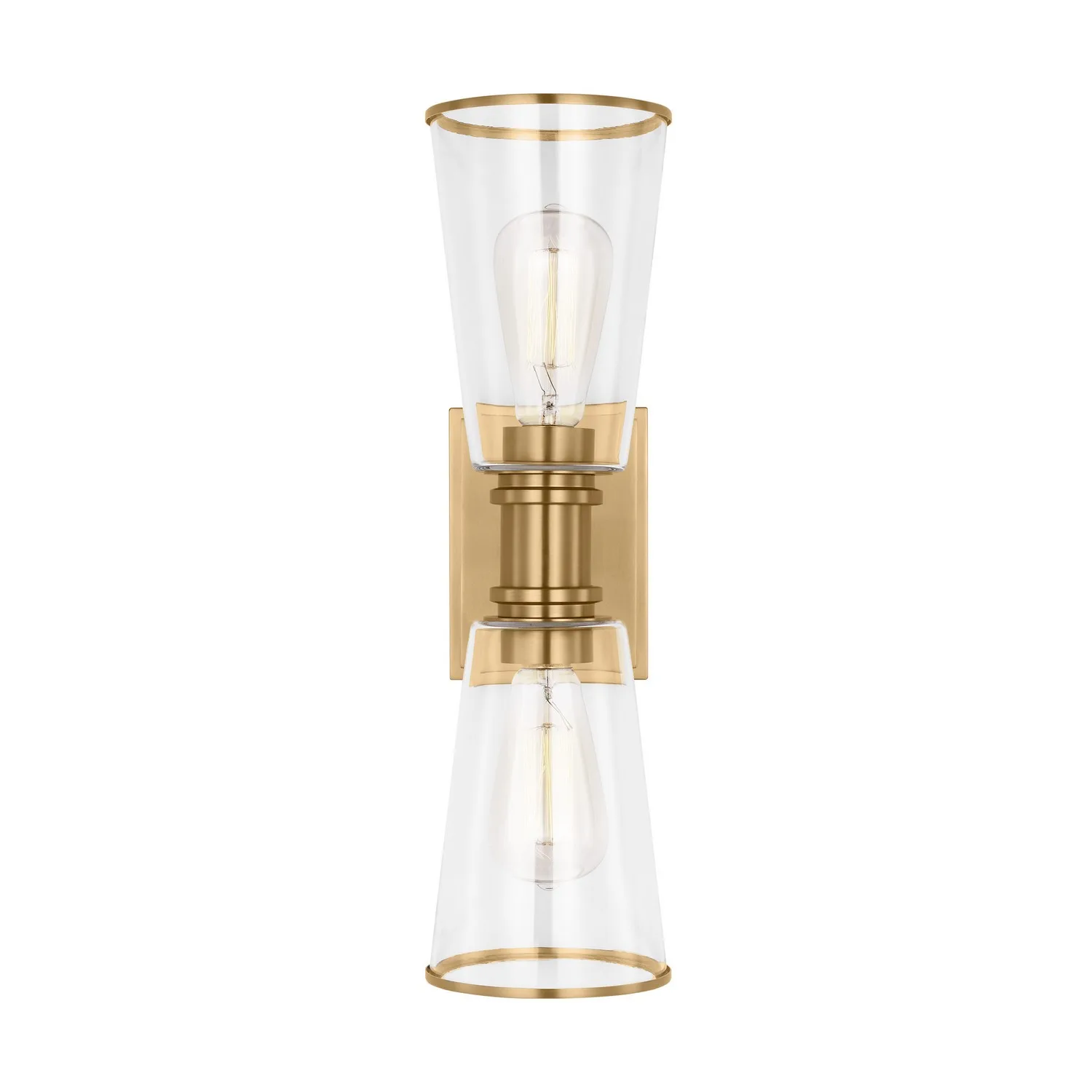 Alessa Two Light Bath Vanity in Burnished Brass