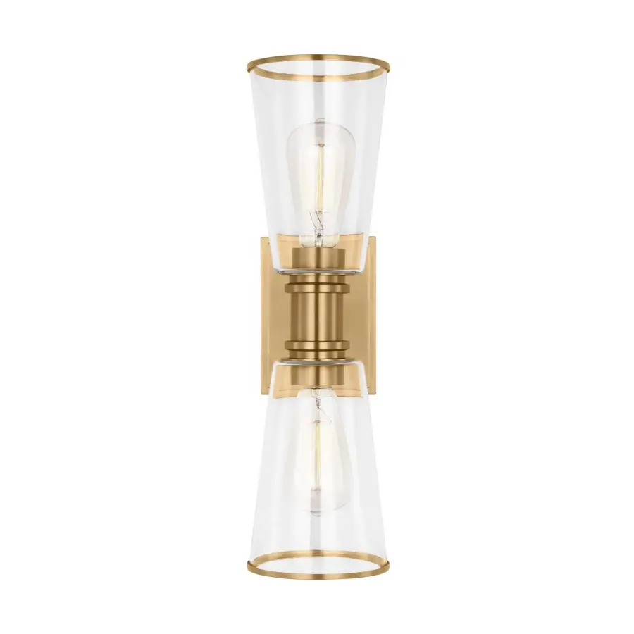 Alessa Two Light Bath Vanity in Burnished Brass